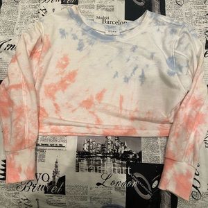 Crop Tie Dye Crewneck Sweatshirt